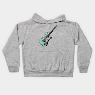 Sea Foam Green Electric Guitar Kids Hoodie